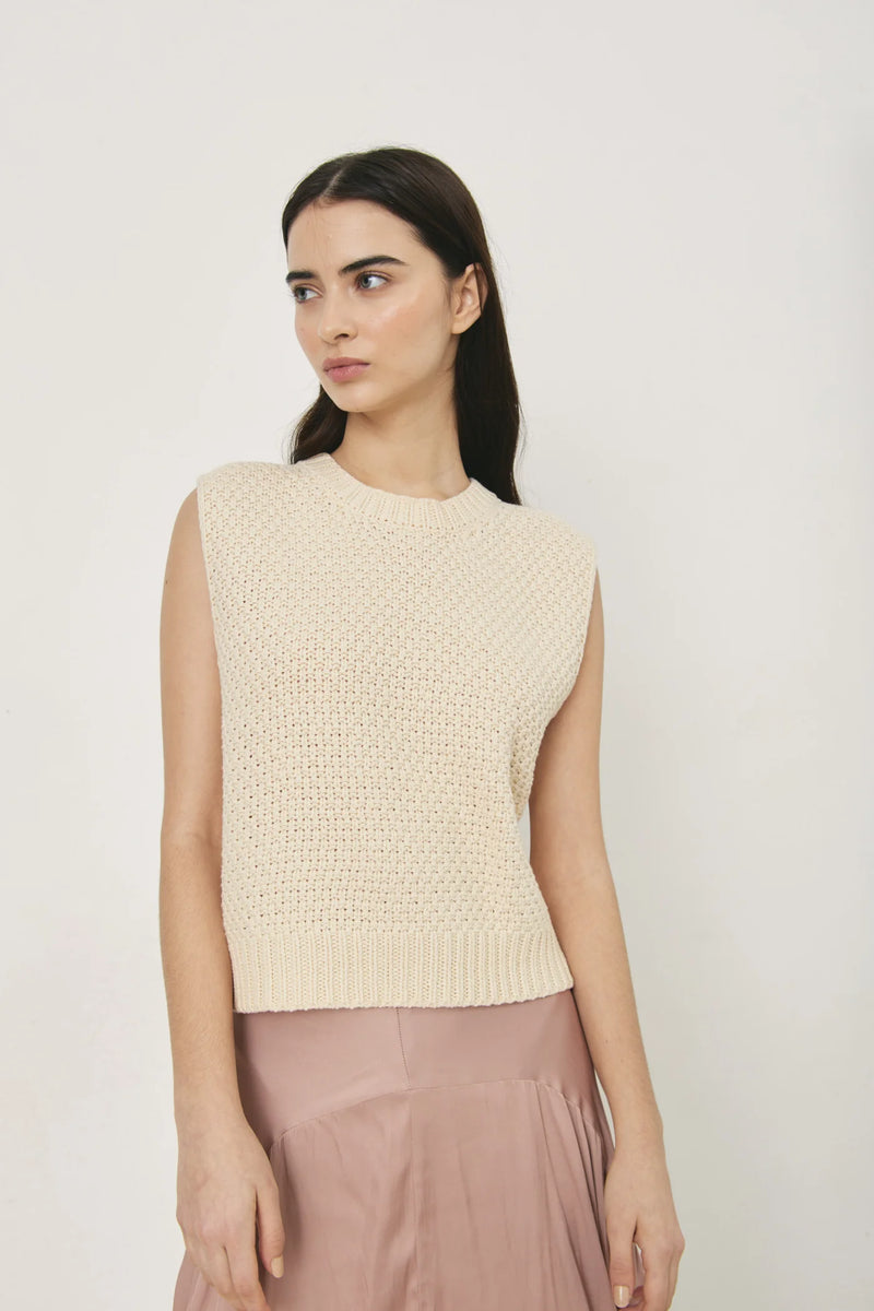 Matisse Knitted Vest Off White