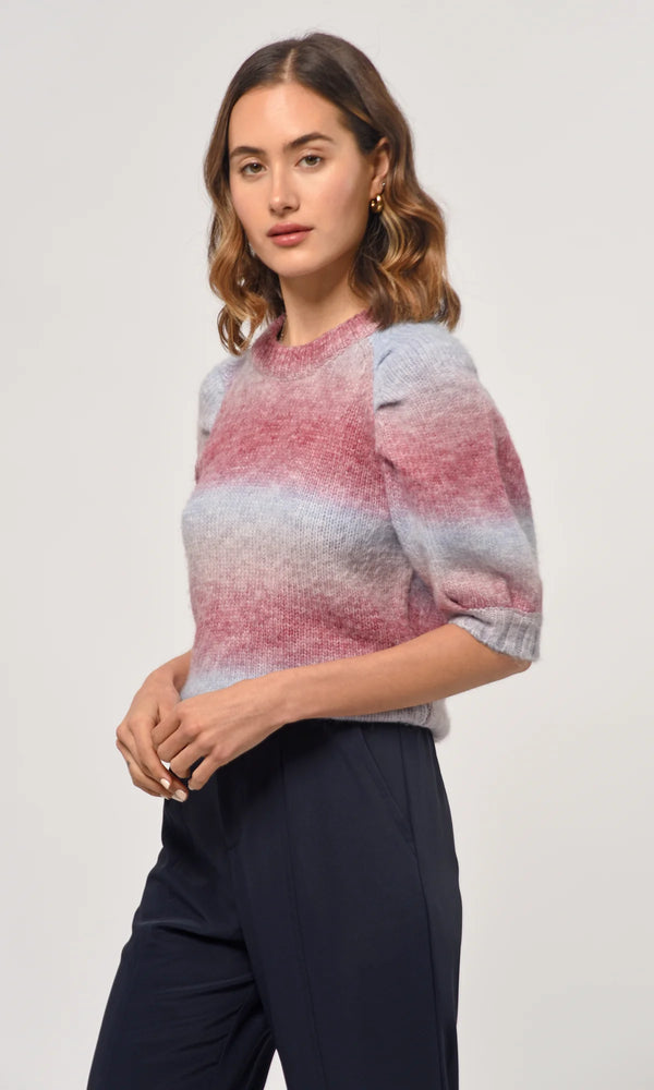 Christi Ombre Sweater Knit Top Berry Blue