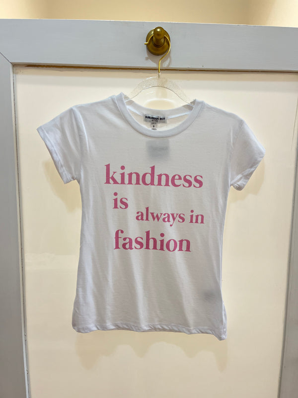 Kindness Is Always In Fashion Boxy Crop Tee White