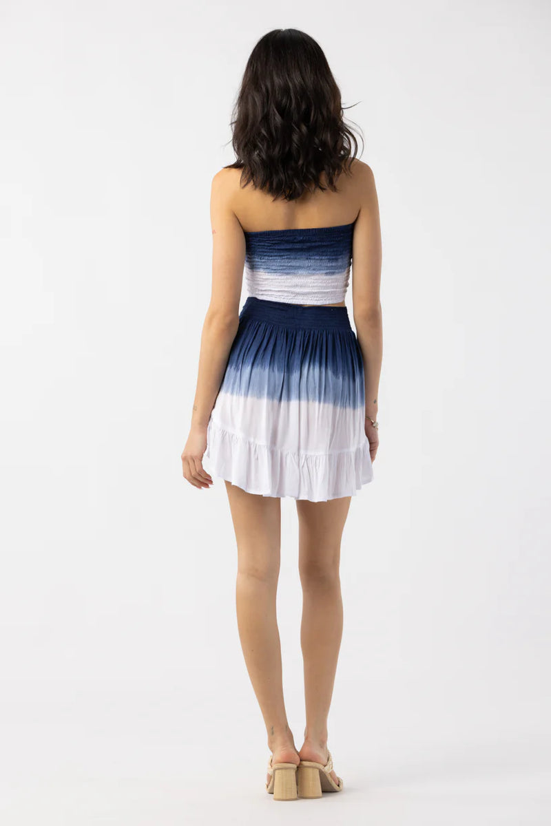 Lindy Skirt White Navy Ombre