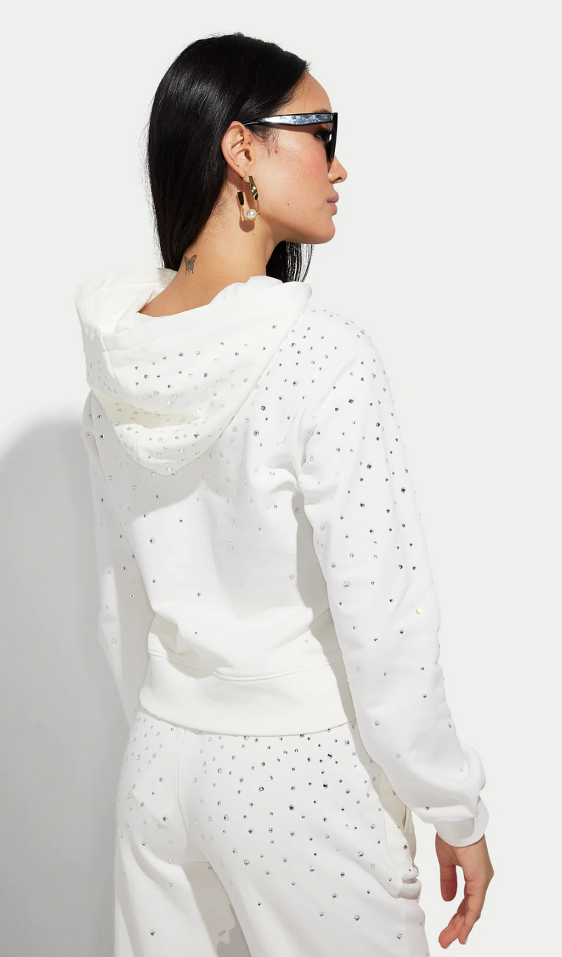Edith Crystal Hoodie White