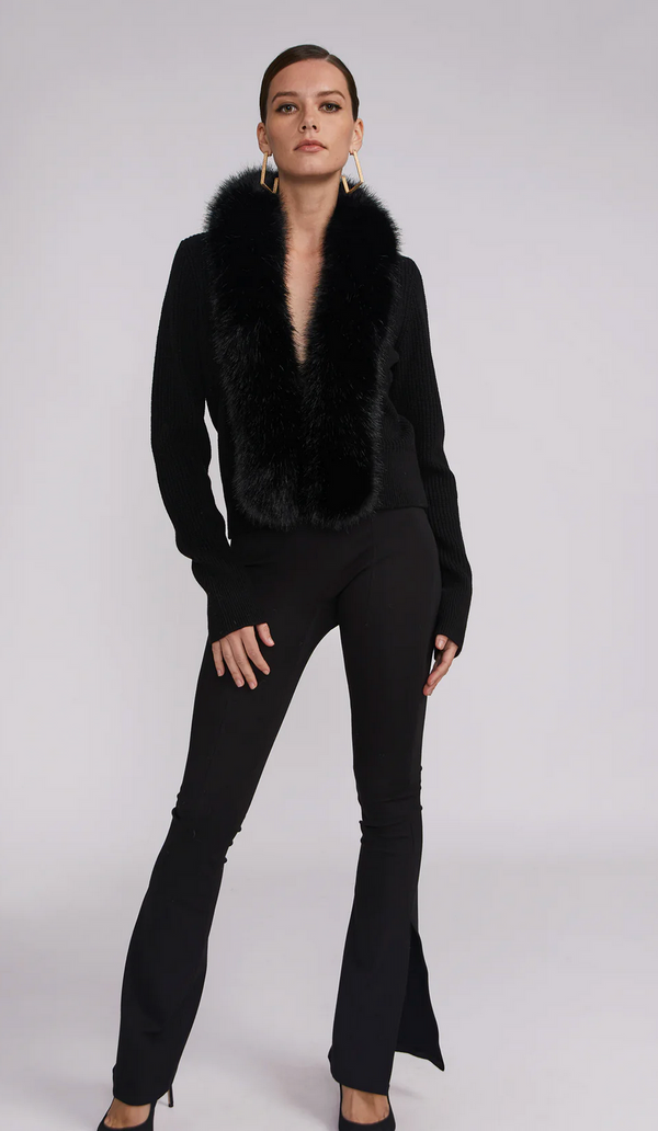 Val Faux Fur Trim Cardigan
