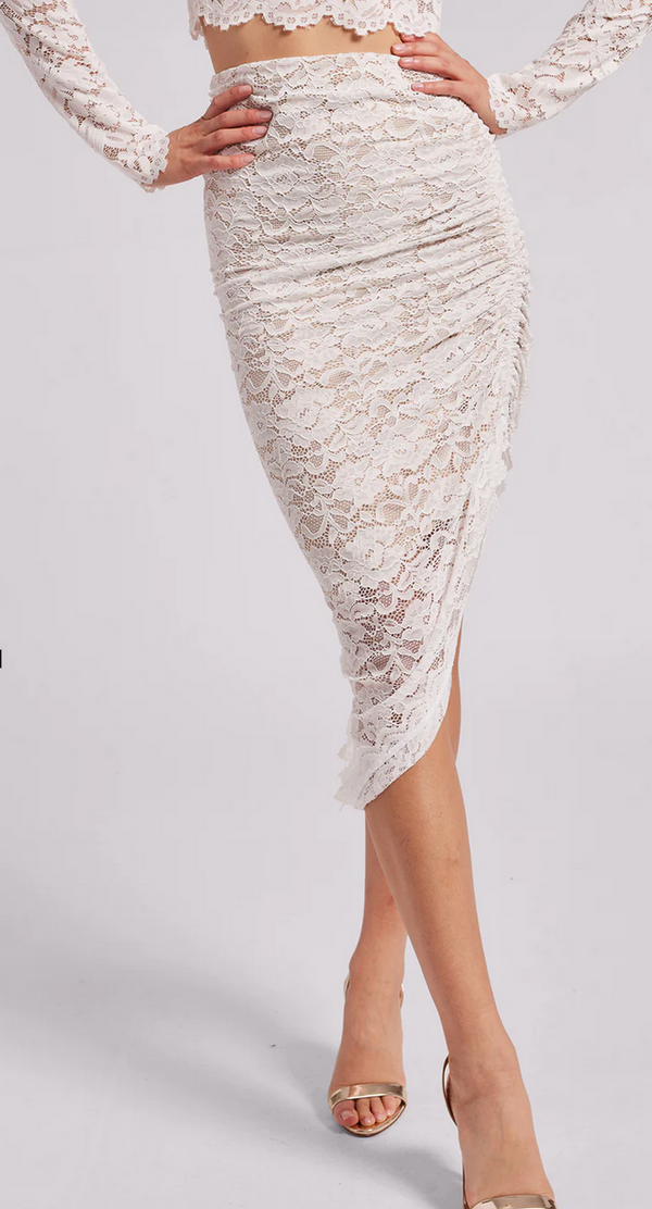 Nellia Lace Skirt White/Beige