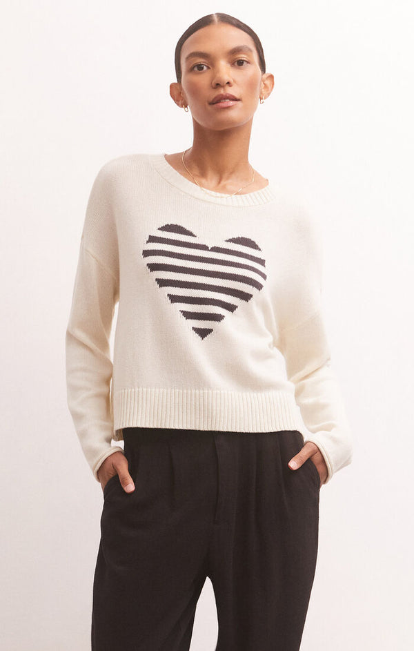 Sienna Heart Sweater Sandstone