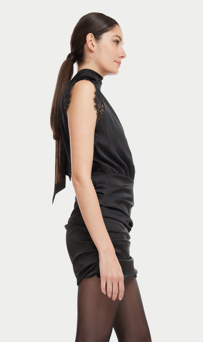 Becca Lace Combo Dress Black