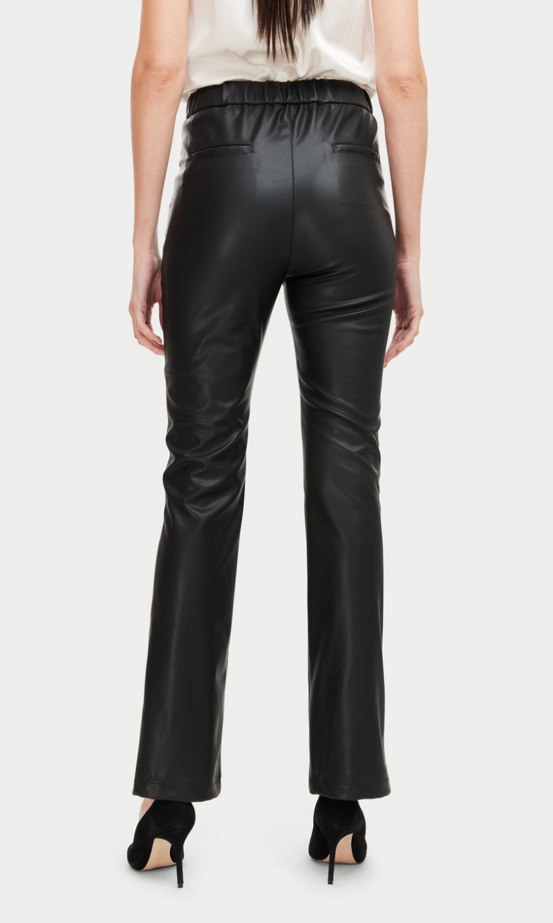 Linda Vegan Leather Split Pants Black