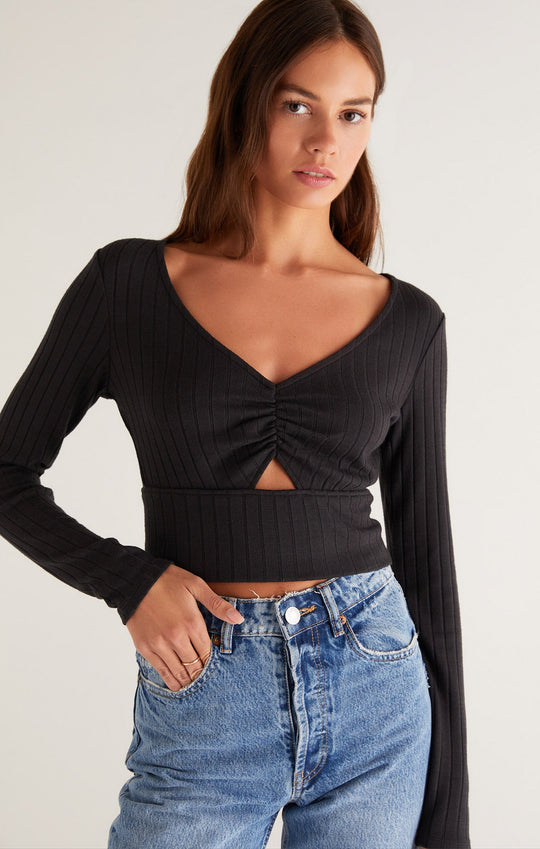 Bella Rib LS Top Black