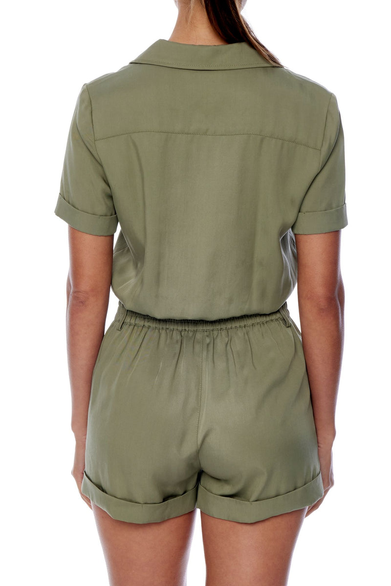 Mira Short Jumpsuit Army Green