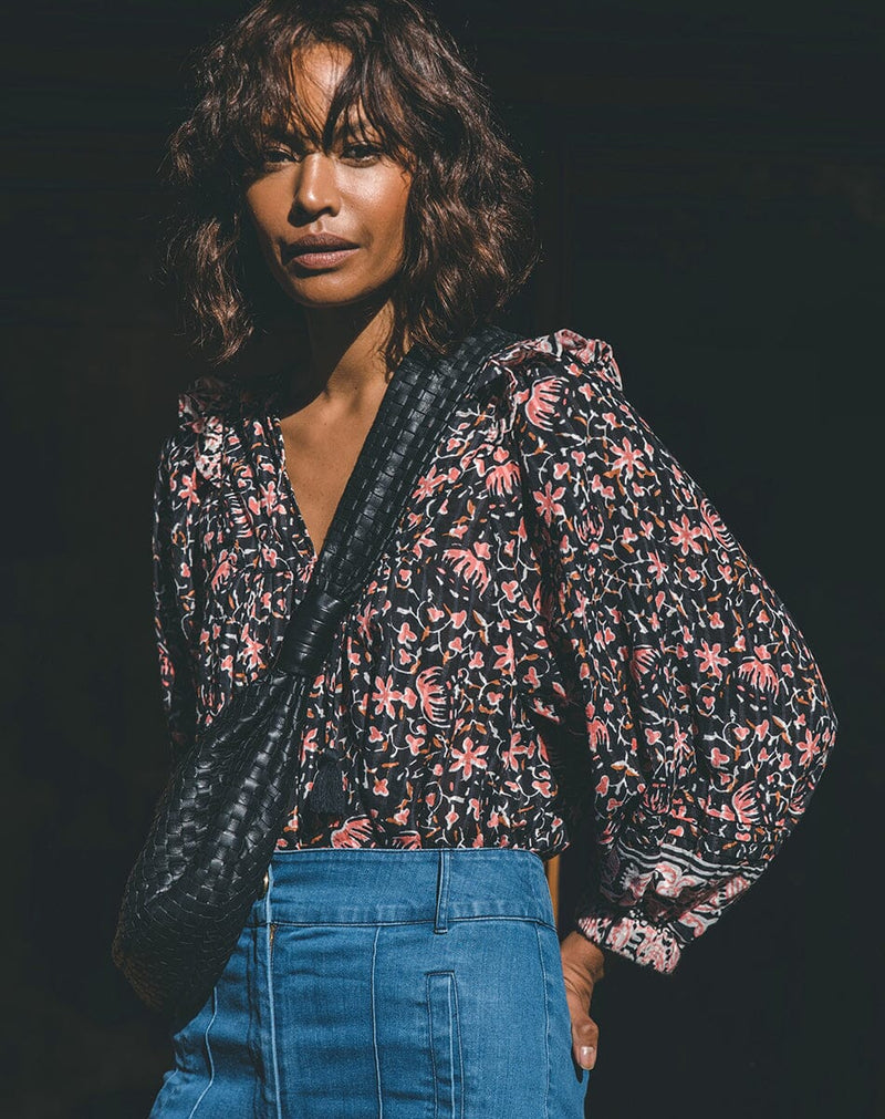 Brynlee Blouse Fan Print