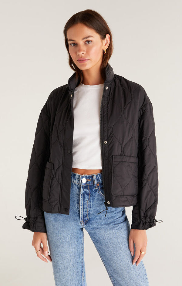 On the Move Quilted Jacket Black